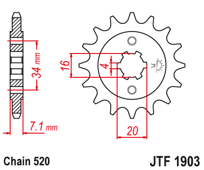 JT SPROCKETS gear wheel JTF1903.14 (224714jt)